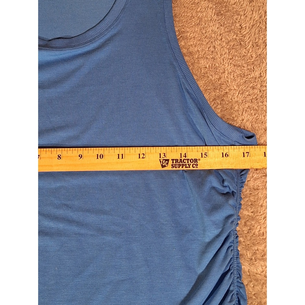 Athleta Blue Racerback Tank Top Ruched Sides Athletic Workout Activewear XL - Picture 7 of 10